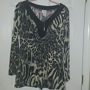 180 animal print long sleeve top Sz XL NWT
